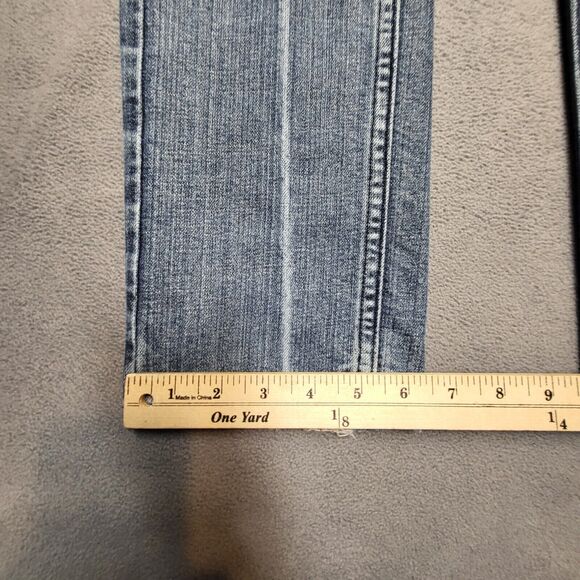 Old Navy Jeans Womens Size 10 Blue Lowest Rise Straight Distressed Denim Stretch - Picture 6 of 12